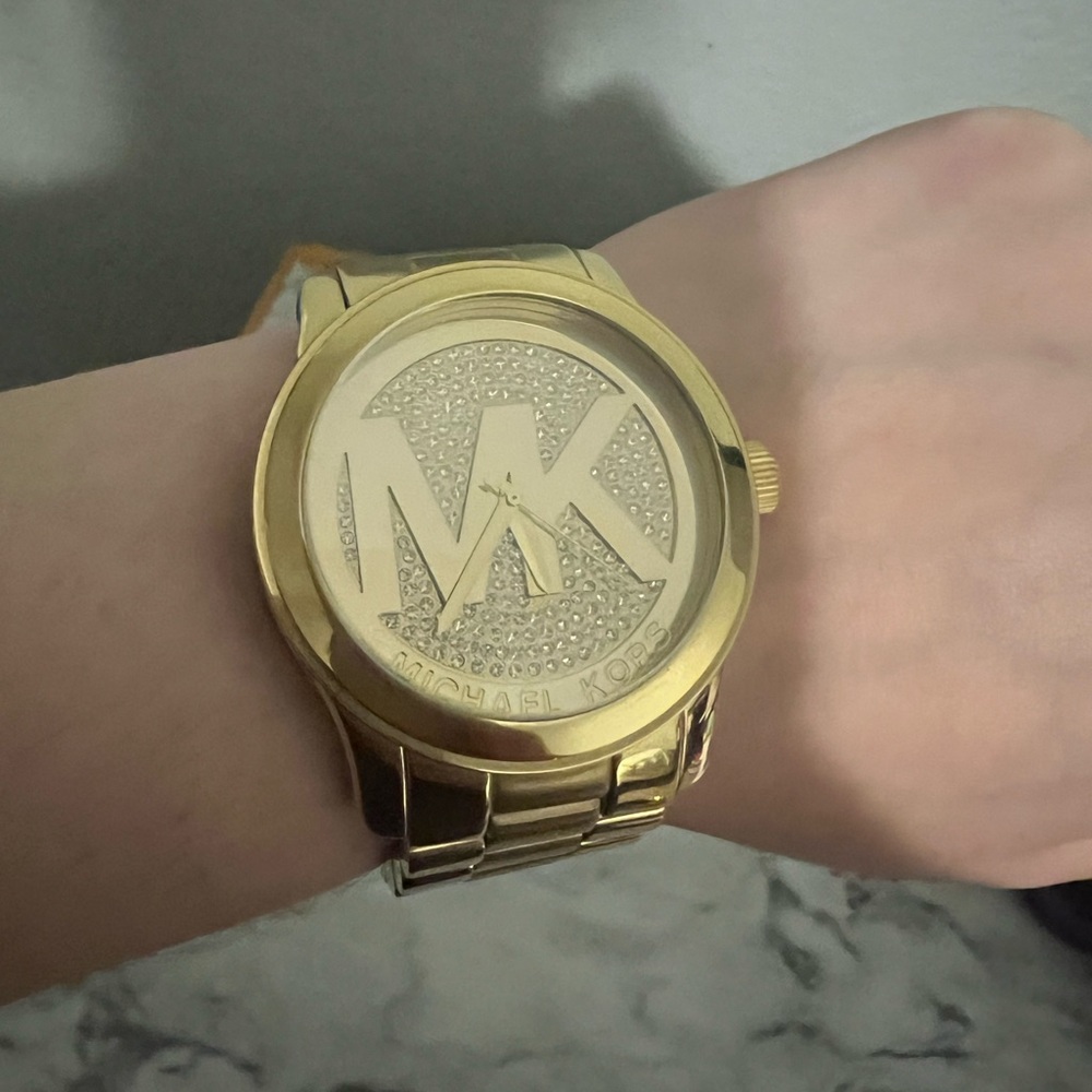 Michael Kors Oversized Gold-Tone Logo Watch